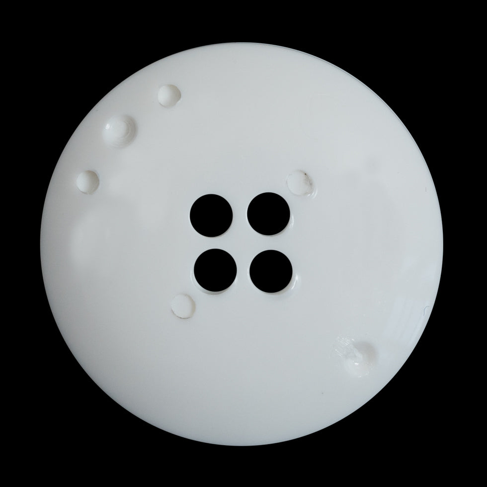 White Plastic 4-Hole Button - 54L/34mm Detail