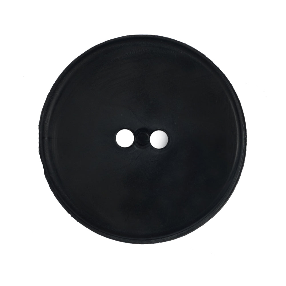 Italian Black 2-Hole Plastic Button - 44L/28mm Detail