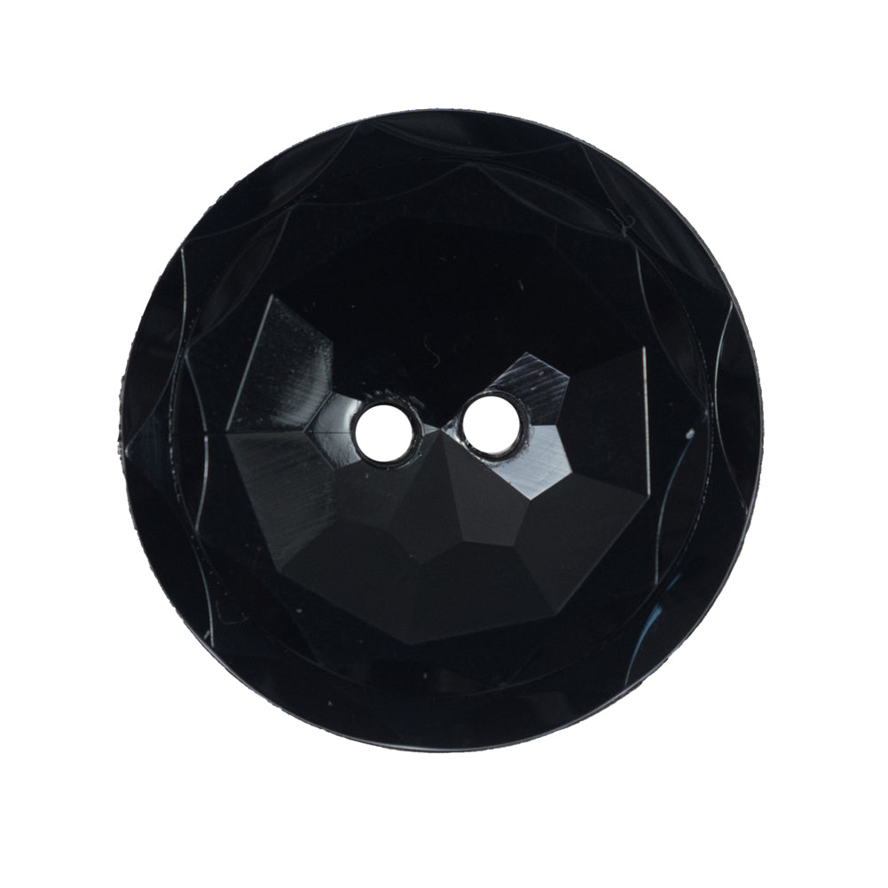 Italian Black 2-Hole Plastic Button - 44L/28mm