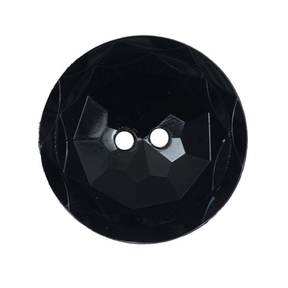 Italian Black 2-Hole Plastic Button - 44L/28mm