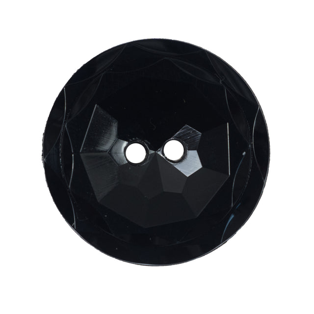 Italian Black 2-Hole Plastic Button - 44L/28mm