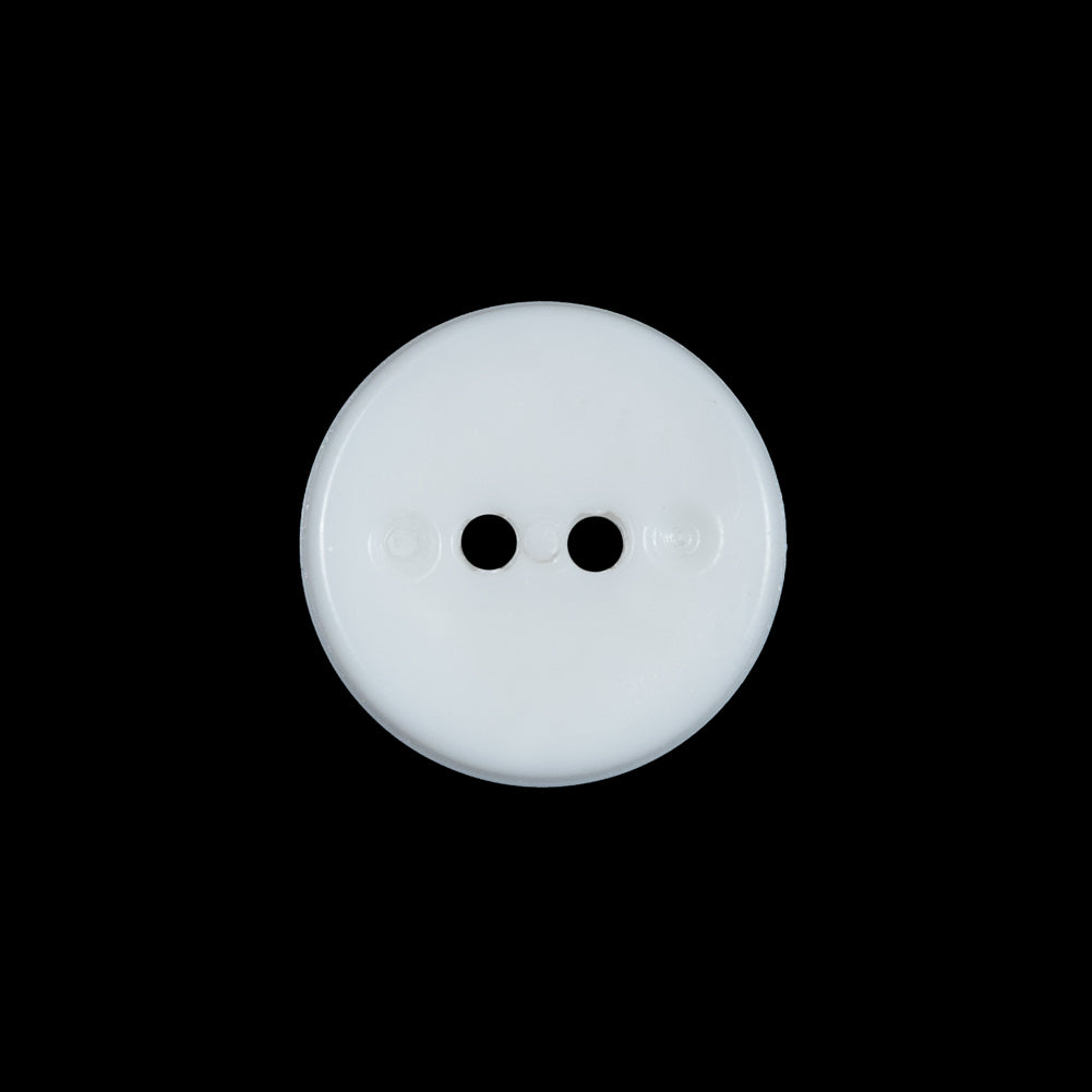Italian White 2-Hole Plastic Button - 30L/19mm Detail