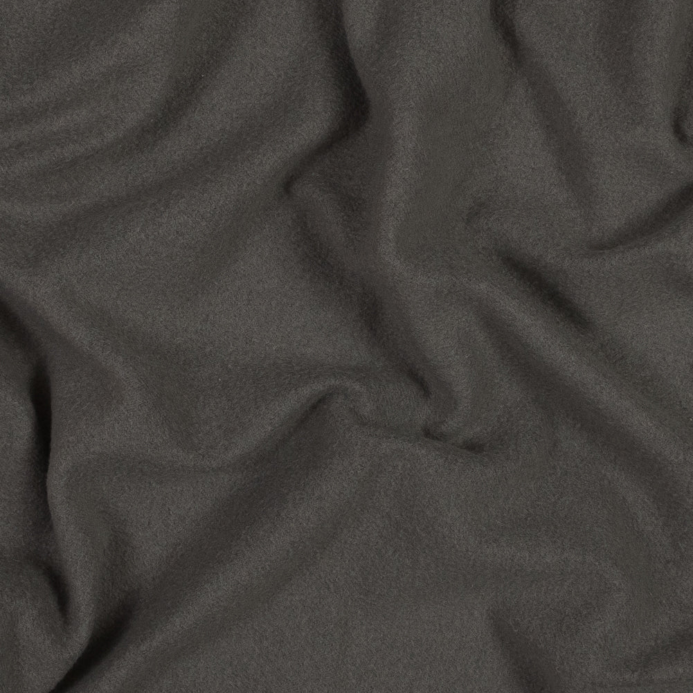 Cotton and Polyester Brushed Fleece - Charcoal