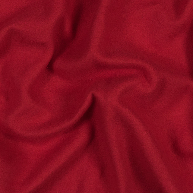 Cotton and Polyester Brushed Fleece - Rich Red