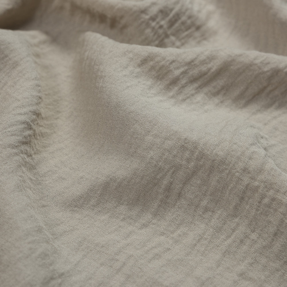 Beige Wrinkled Cotton and Polyester Blend Detail