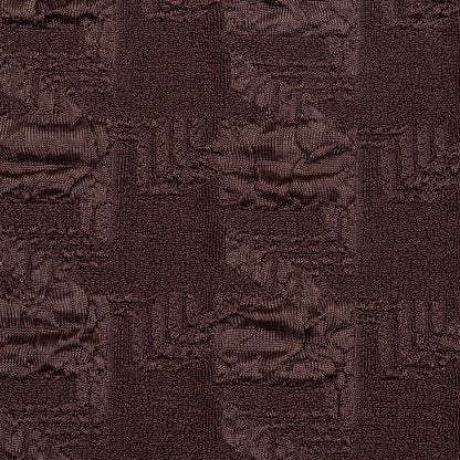 Brown Dimensional Checkered Stretch Knit Detail