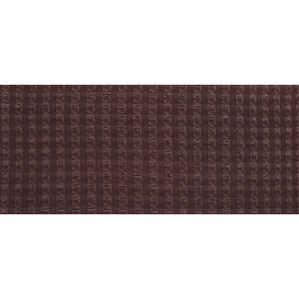 Brown Dimensional Checkered Stretch Knit Full