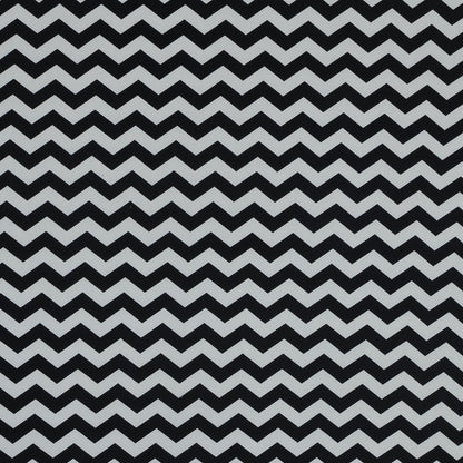 Black and White Zig Zag Printed Polyester Jersey