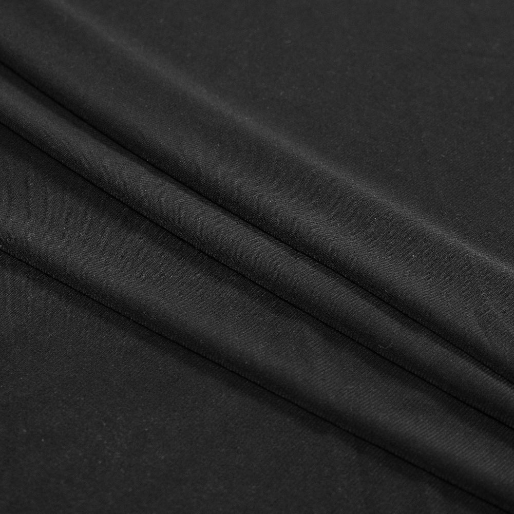 Black Stretch Matte Polyester Jersey Folded