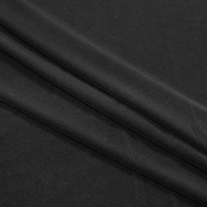 Black Stretch Matte Polyester Jersey Folded