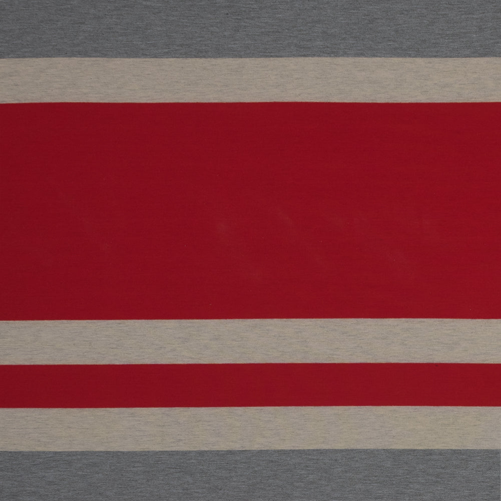 Red, Oatmeal and Gray Awning Striped Jersey