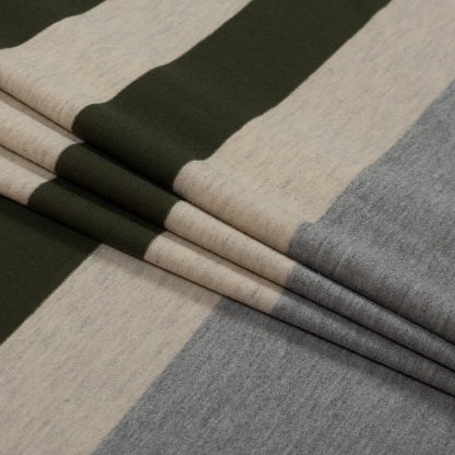 Olive, Oatmeal and Gray Awning Striped Jersey Detail