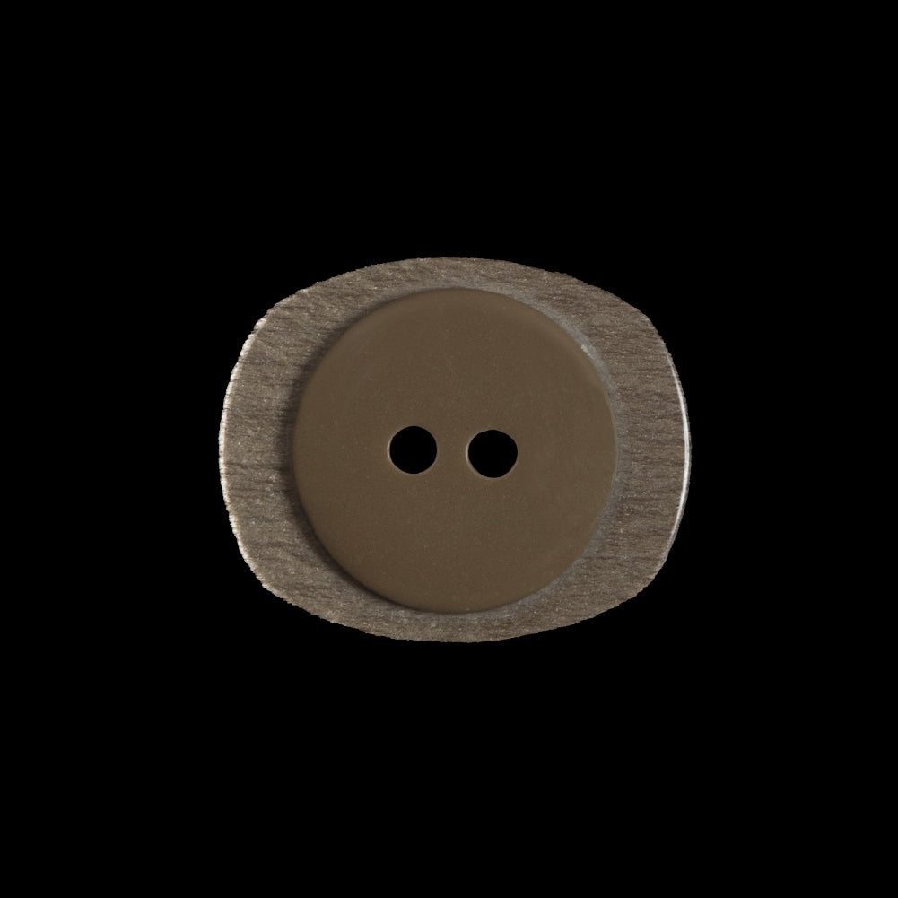 Beige Iridescent 2-Hole Plastic Button - 36L/23mm Detail