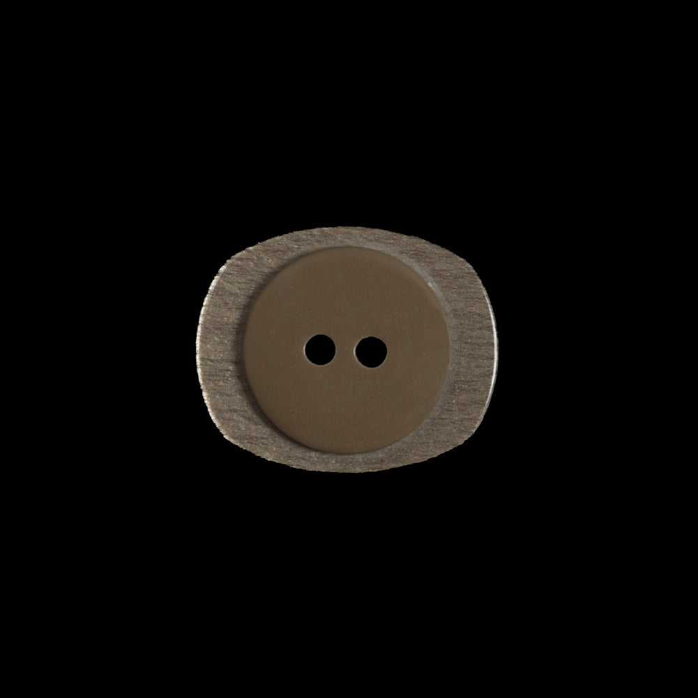 Beige Iridescent 2-Hole Plastic Button - 28L/18mm Detail