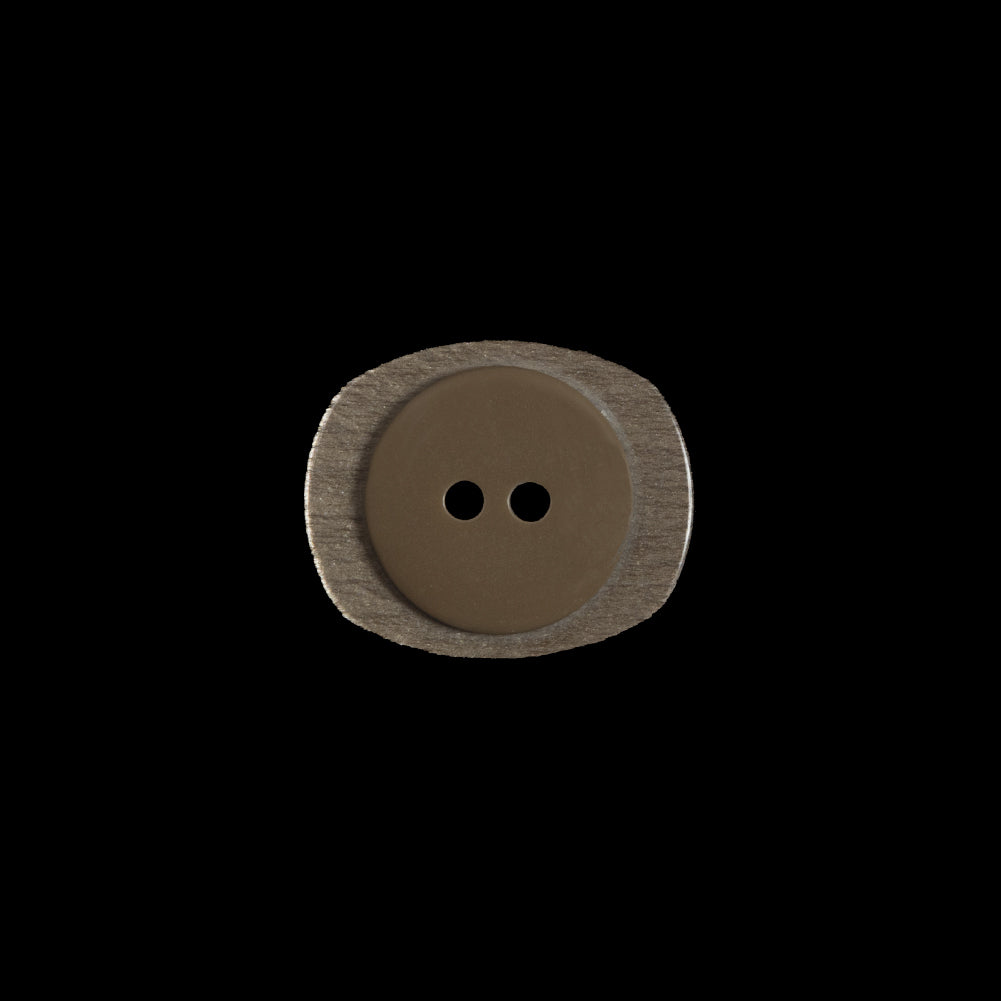Beige Iridescent 2-Hole Plastic Button - 24L/15mm Detail