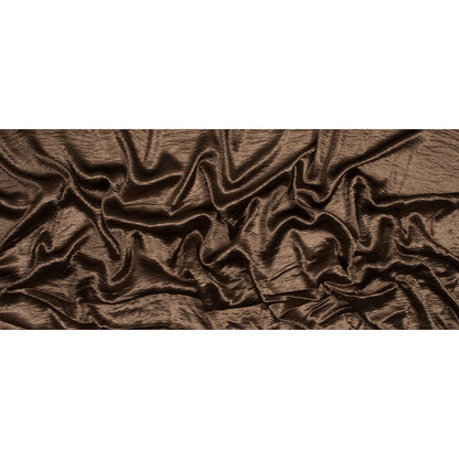 Wrinkled Polyester Satin - Luminous Chocolate Brown Folded