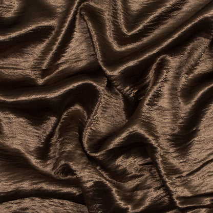Wrinkled Polyester Satin - Luminous Chocolate Brown