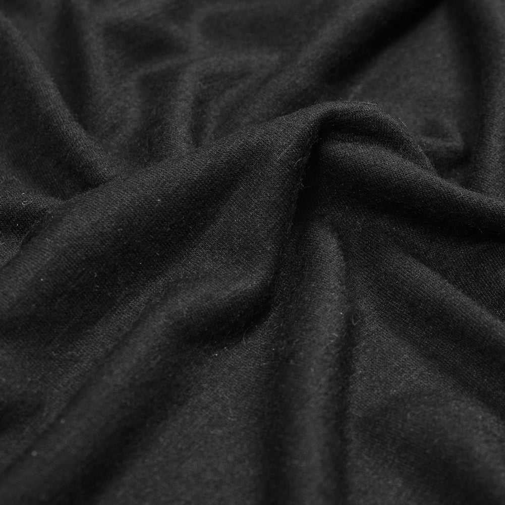 Black Knit Wool Twill Detail