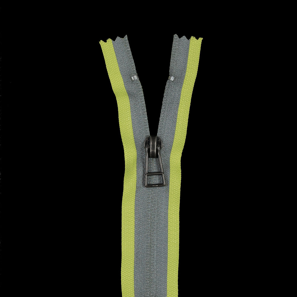 #5 Invisible Fluorescent Yellow Reflective Zipper - 5"