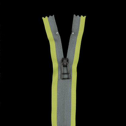#5 Invisible Fluorescent Yellow Reflective Zipper - 5"