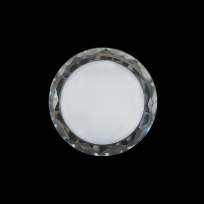 White and Clear Plastic Shank-Back Button - 36L/23mm
