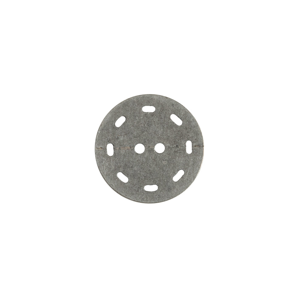 Antique Silver Floral 2-Hole Metal Button - 24L/15mm Detail
