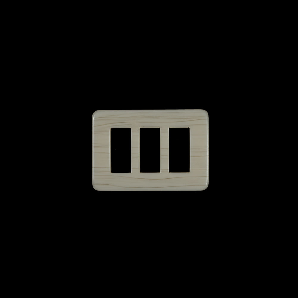 Ivory Rectangular Plastic Buckle - 1.5"