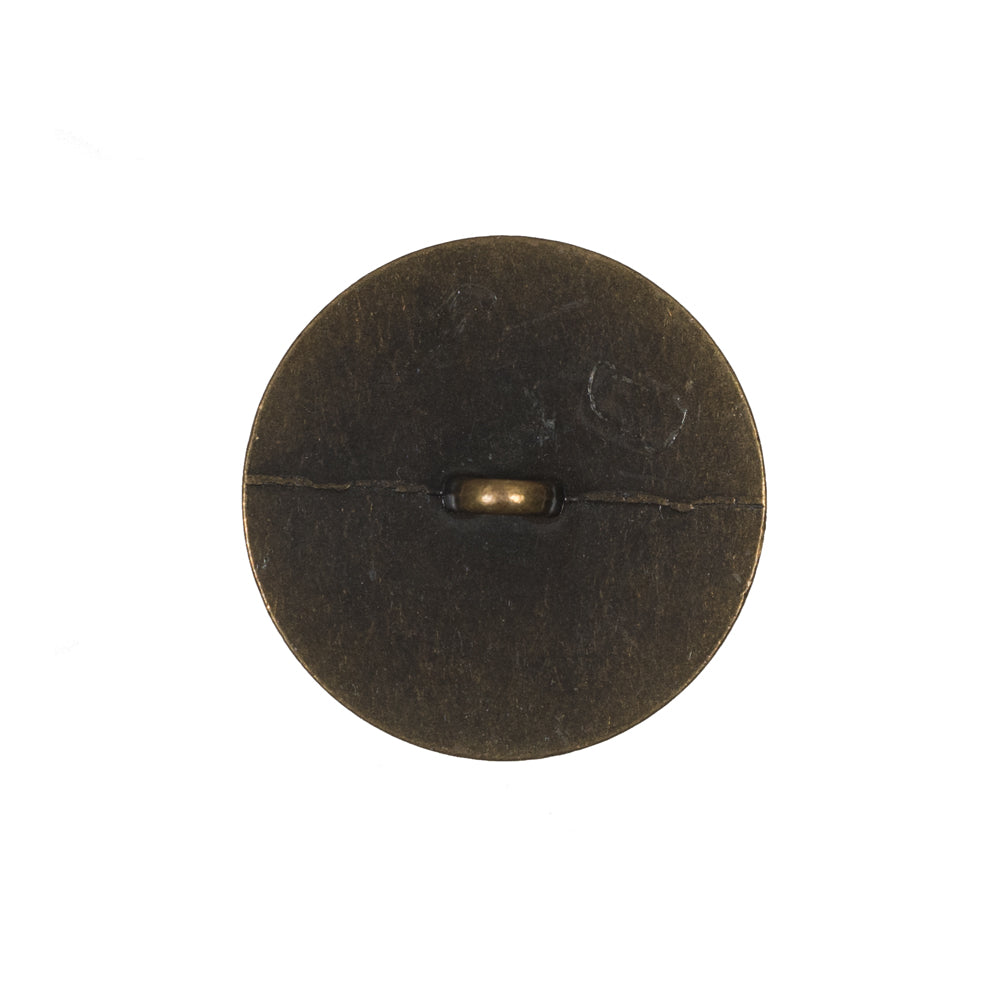 Italian Antique Gold Floral Metal Shank Back Button - 36L/23mm Detail