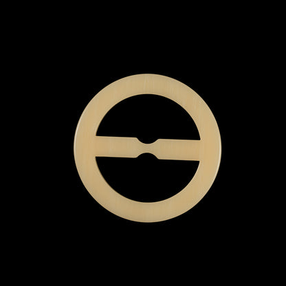 Beige Circular Plastic Buckle - 2" Detail