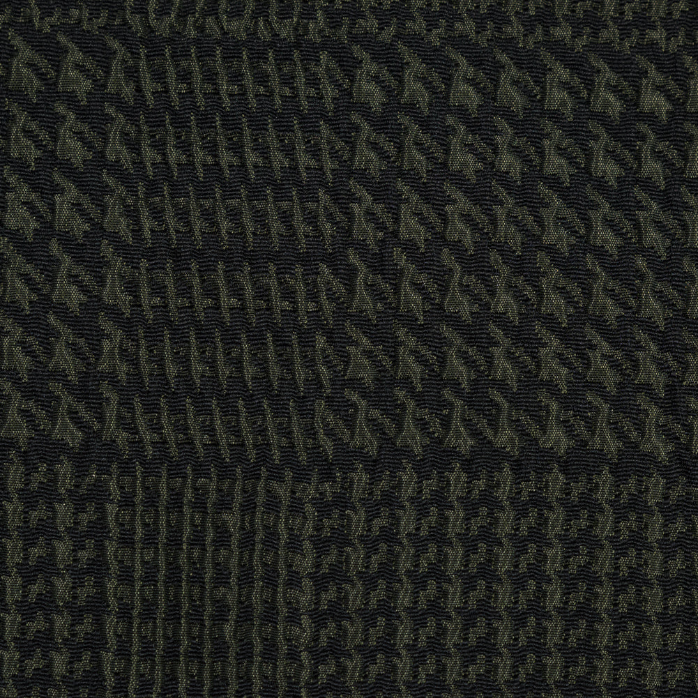 Olive and Black Glen Plaid Stretch Brocade Detail