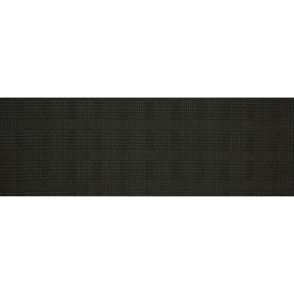 Olive and Black Glen Plaid Stretch Brocade Full