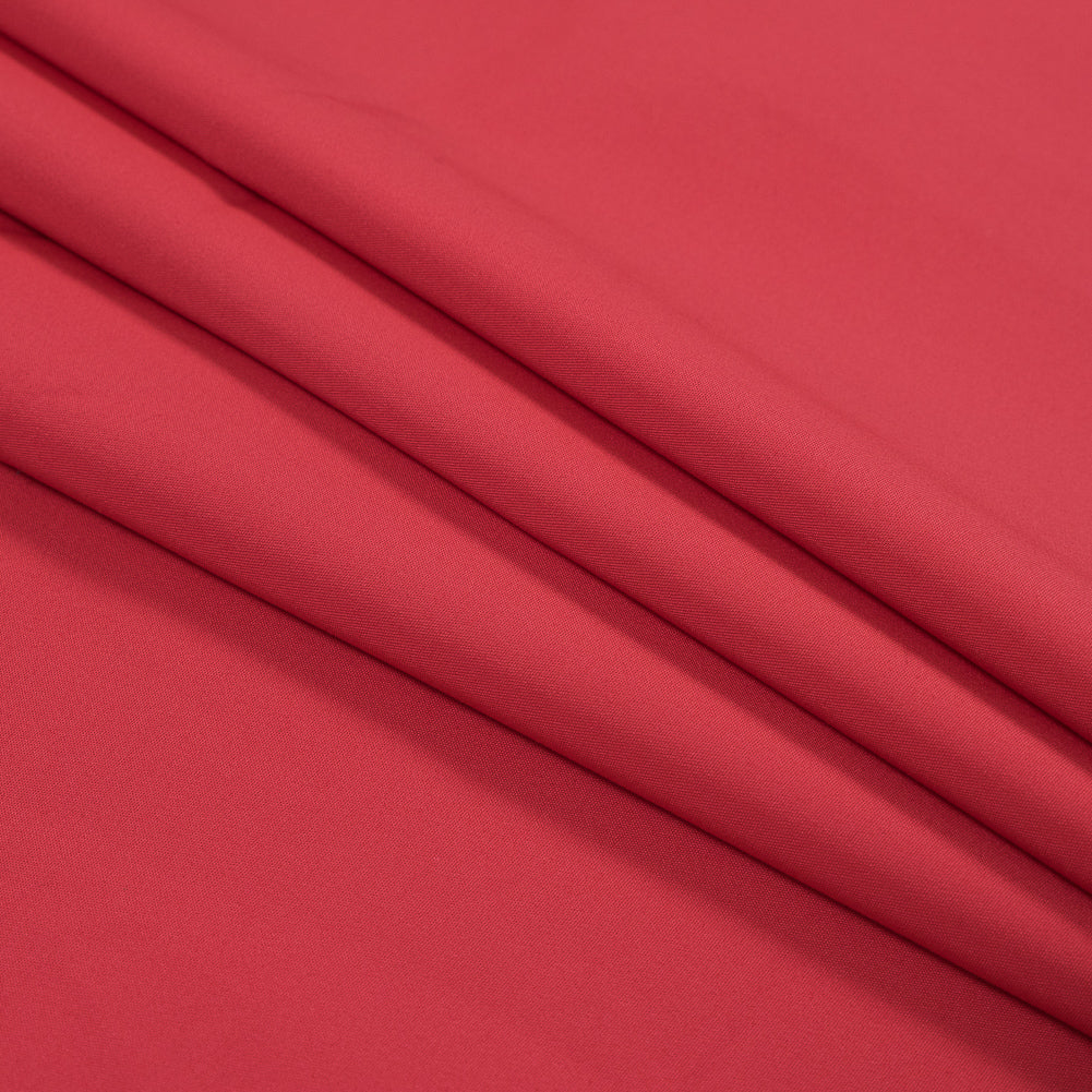 Red Coral Stretch Polyester and Viscose Woven Folded