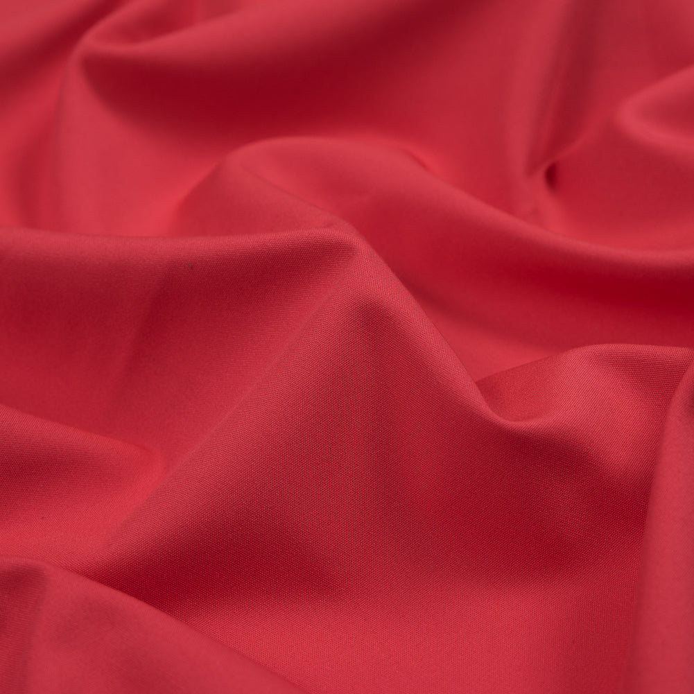 Red Coral Stretch Polyester and Viscose Woven Detail