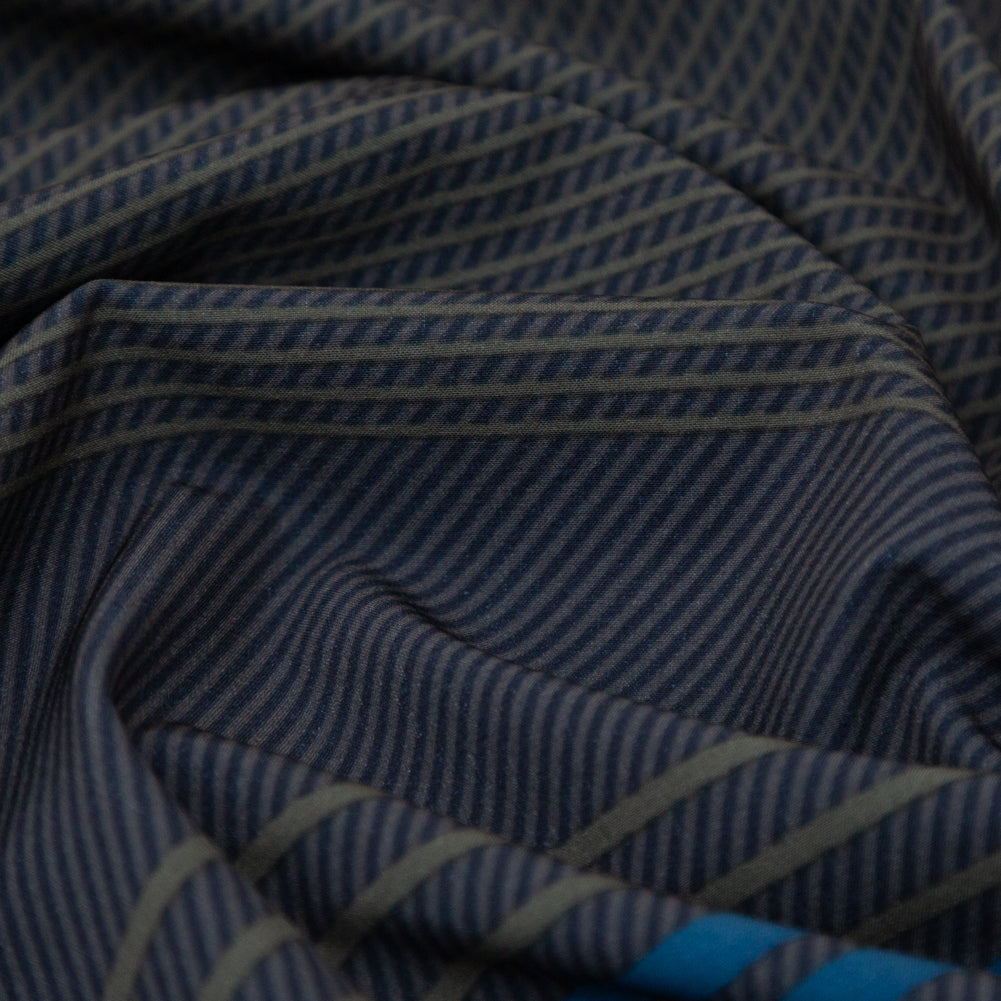Green Stripe Printed Stretch Polyester Woven Detail