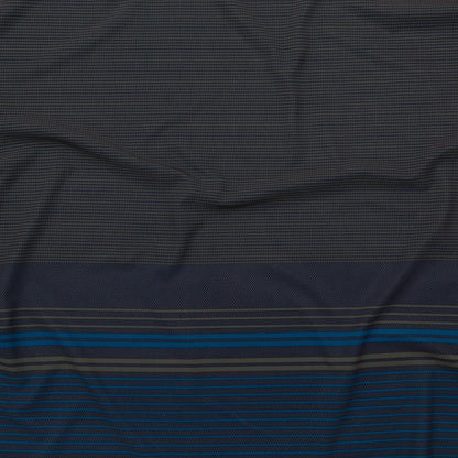 Green Stripe Printed Stretch Polyester Woven