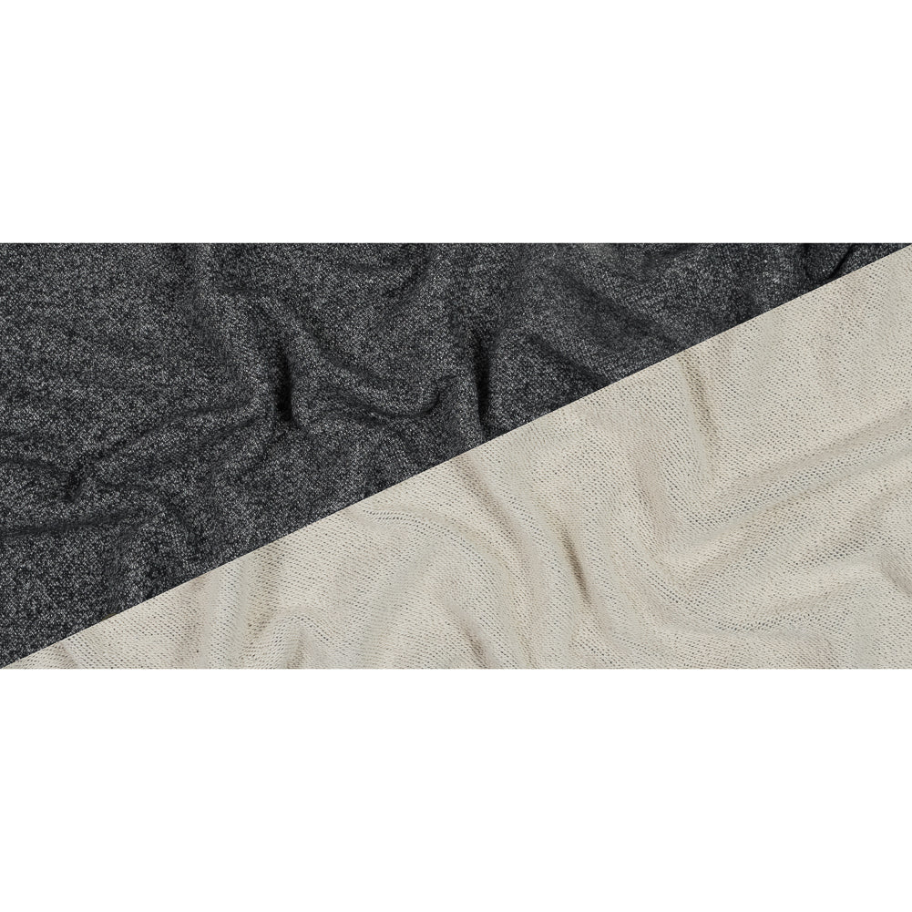 Thick Cotton French Terry - Heather Charcoal Folded