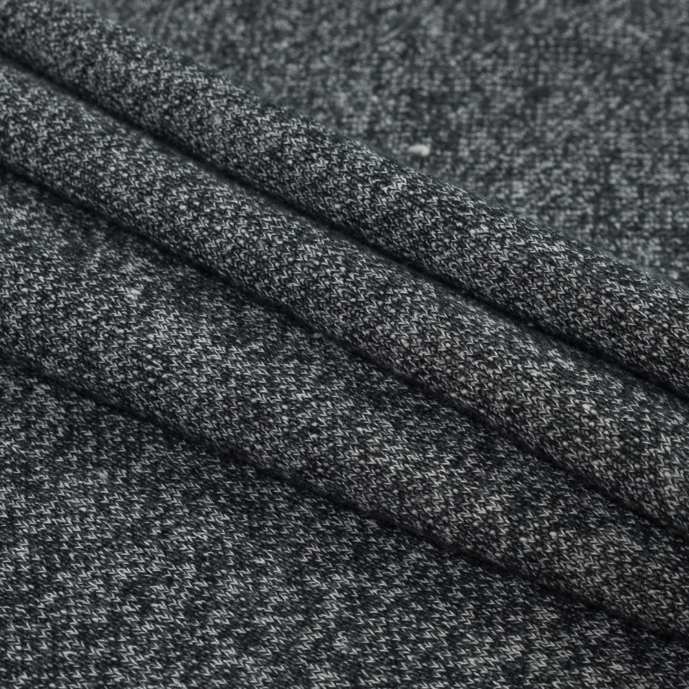 Thick Cotton French Terry - Heather Charcoal Detail