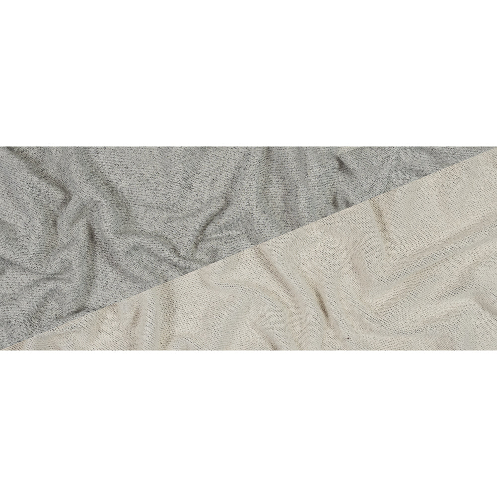Thick Cotton French Terry - Salt and Pepper Folded