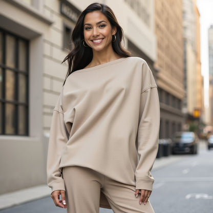 Bamboo Stretch French Terry - Nude - Emei Collection