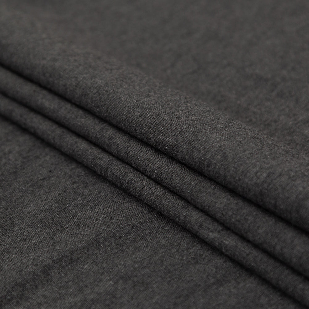 Bamboo and Merino Wool Stretch Fleece - Charcoal Detail