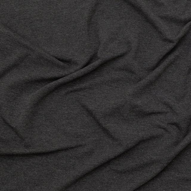 Bamboo and Merino Wool Stretch Fleece - Charcoal