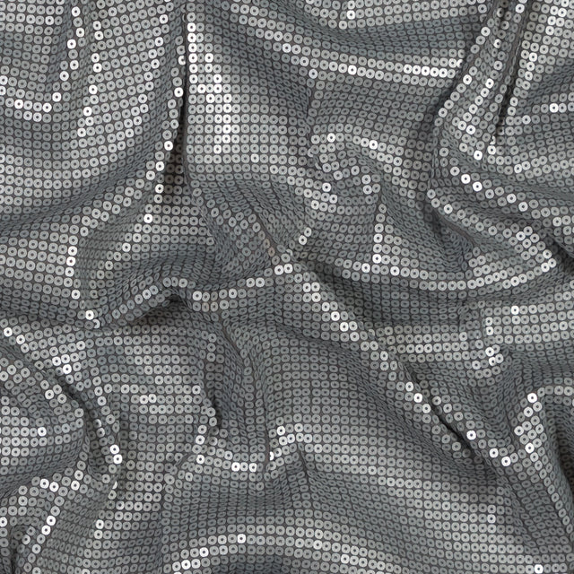 Jersey Knit with All-Over Circle Sequins - Silver