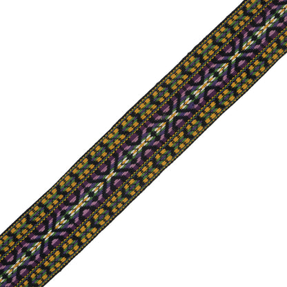 Mustard, Purple and Black Jacquard Ribbon - 2"