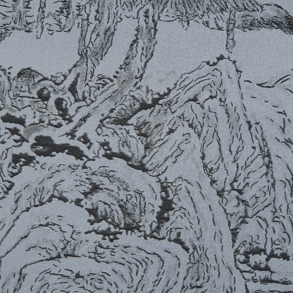 Silver and Black Landscape Jacquard Panel Detail