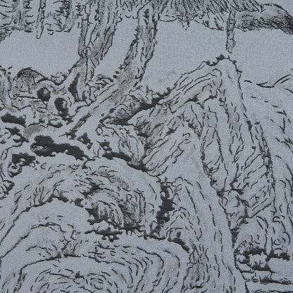 Silver and Black Landscape Jacquard Panel Detail