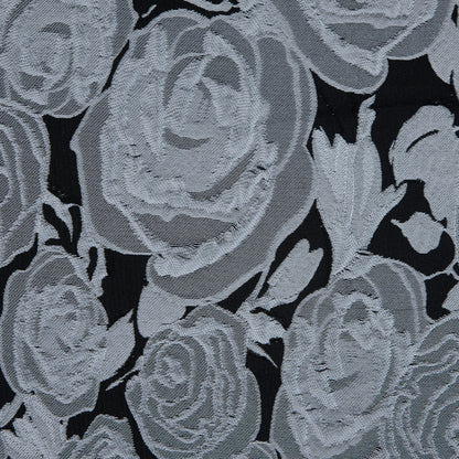 Black and Silver Rose Jacquard Panel Detail