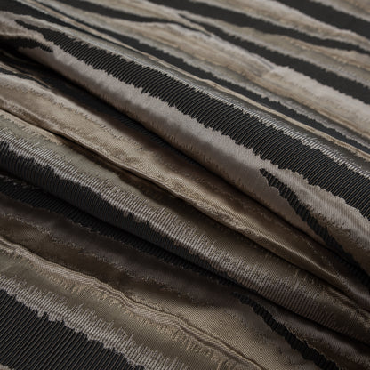 Gold and Black Abstract Polyester Brocade Detail