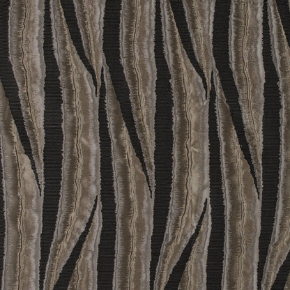 Gold and Black Abstract Polyester Brocade