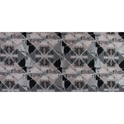 Pink, Silver and Black Abstract Diamond Brocade Folded