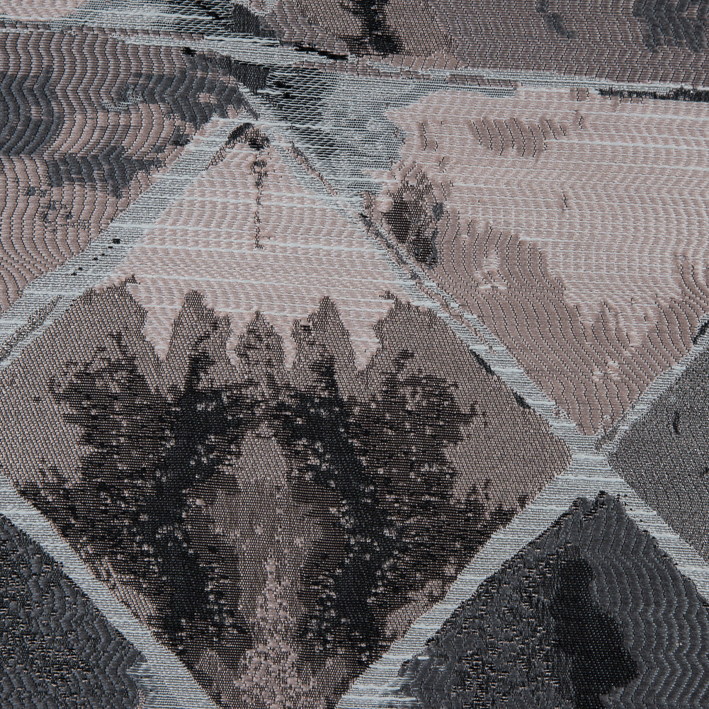 Pink, Silver and Black Abstract Diamond Brocade Full